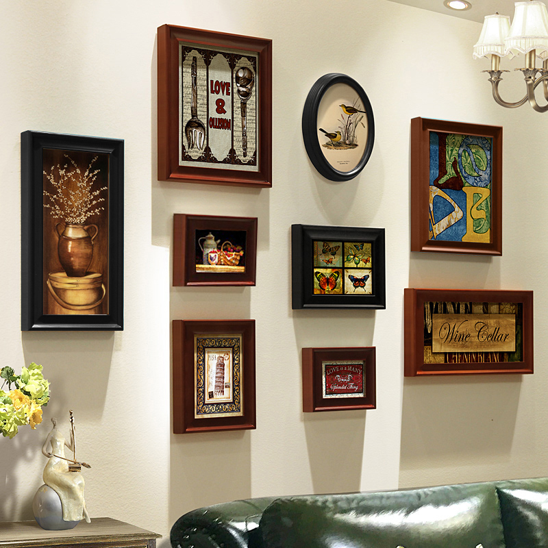 Add Color to Your Home: American Country-Style Photo Wall, Hanging Picture Frame Wall, Creative Photo Wall Combination for Small Apartment Decoration