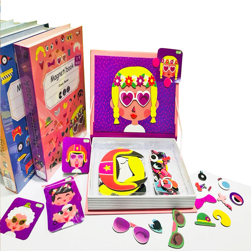 Child Puzzle Magnetic Puzzle 3 Year Old Traffic Change face Magnetic patch baby Early teaching Puzzle Toys 4-6-year-old