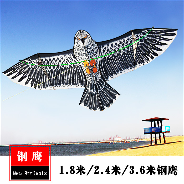 New Products Weifang Steel Eagle 2 4 m 3 6 m Large Steel Eagle Golden Eagle Eagle Owl Large Adult Breeze Kite Wire Wheel