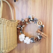 Country American Christmas rattan circle diy handmade kindergarten wreath material bag flower shop decoration interior door pendant