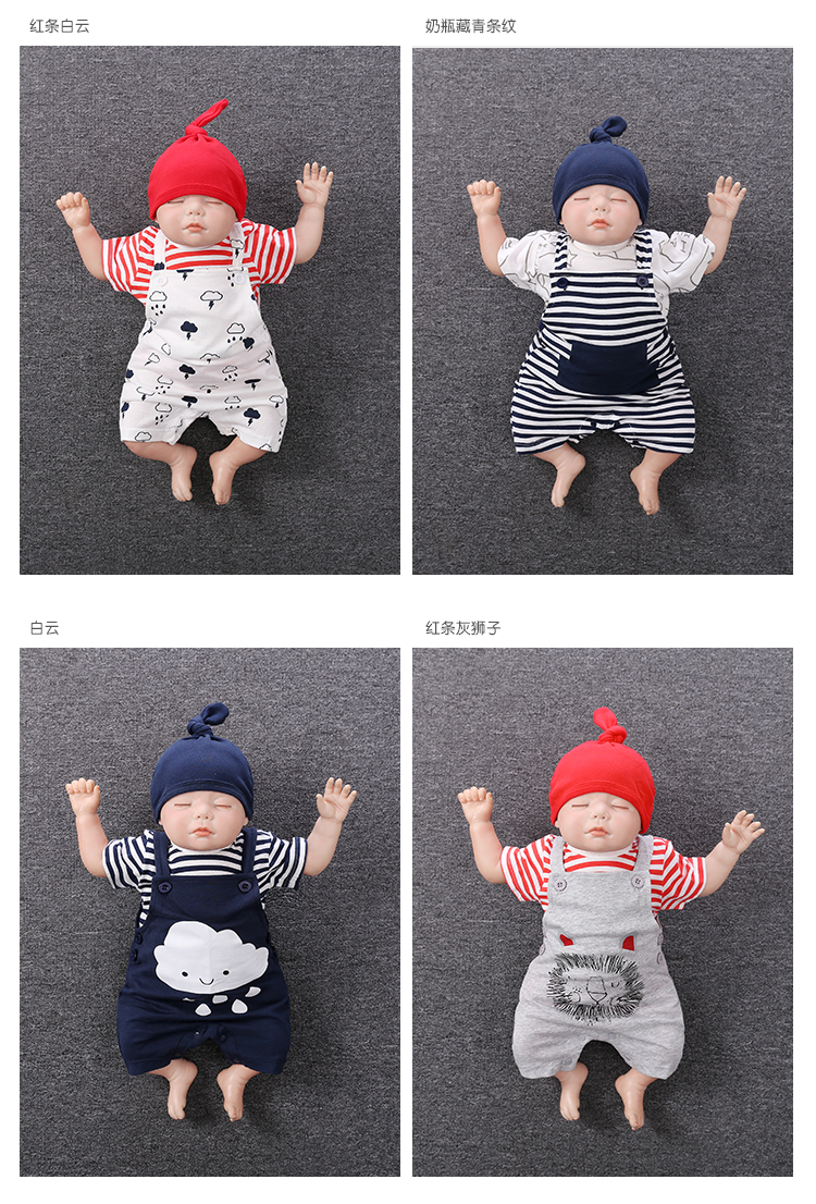 Quần áo trẻ em mùa hè ngắn tay cotton phù hợp với nam trẻ em nước ngoài gas cho bé ra ngoài quần áo yếm bé quần lót bé trai