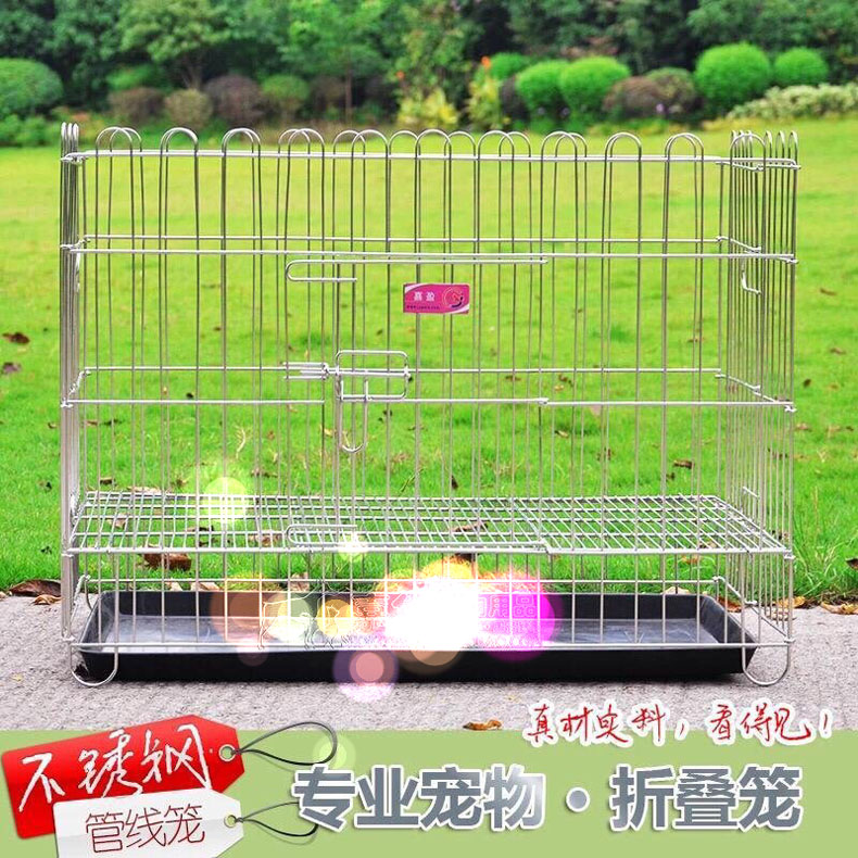 Jiaying inox lồng chó chạy lồng lồng 4 mặt hàng rào hiển thị lồng chó lồng mèo lồng gấp vật nuôi lồng 2 mô hình - Cat / Dog hàng ngày Neccessities Bát an đôi cho chó