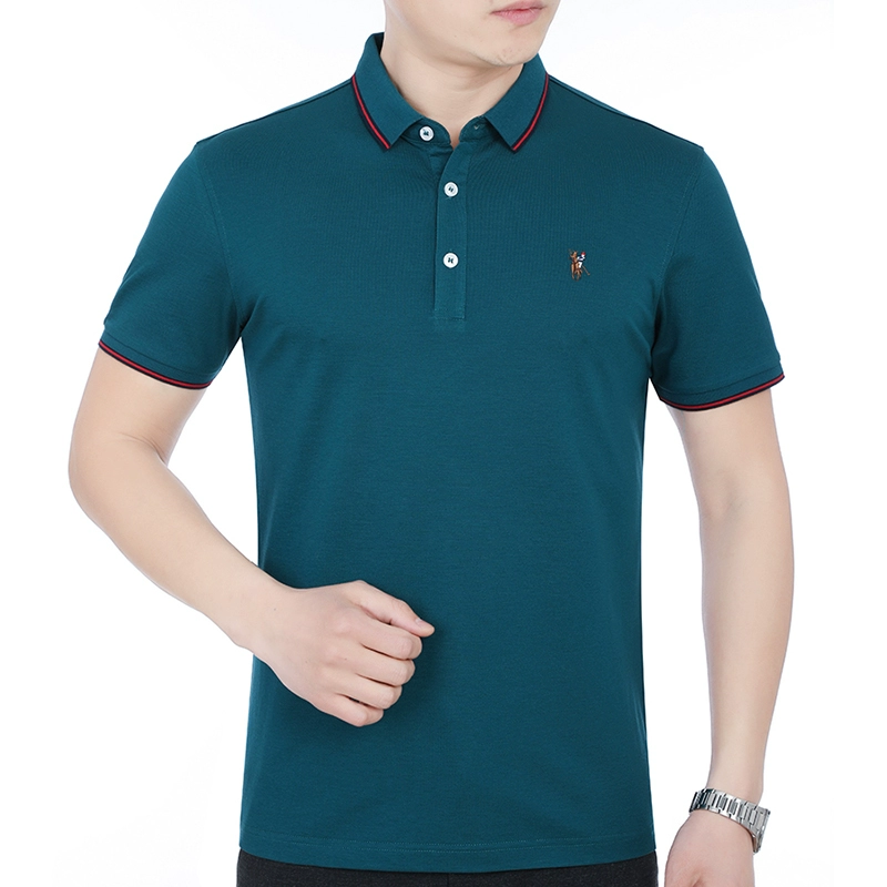 Mùa hè 2020 Hailan House áo thun ngắn tay nam mới trung niên cotton tinh khiết POLO áo sơ mi nam tay dài giản dị - Polo