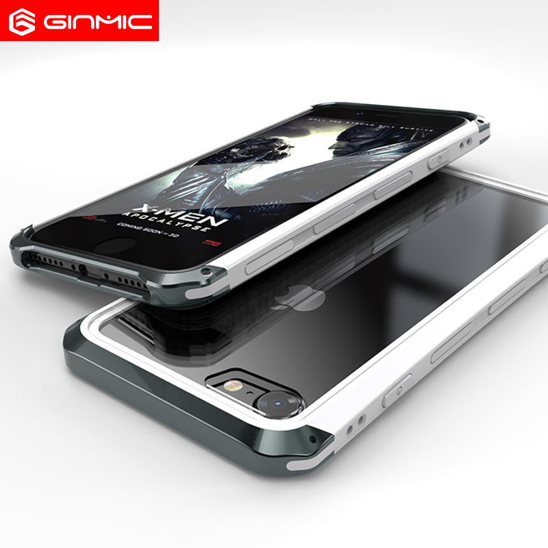 GINMIC Solace Glass Aerospace Aluminum Frame Toughened Glass Case Cover for Apple iPhone 8 Plus & iPhone 8 & iPhone 7 Plus & iPhone 7