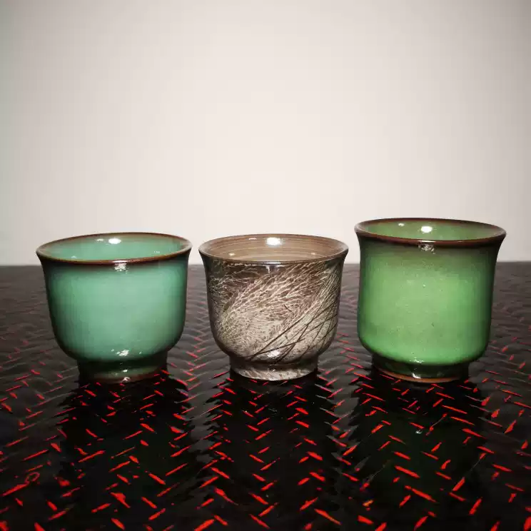 日本十三代横石臥牛窑绿釉小茶杯闻香杯全新全品-淘宝Taobao | 天猫Tmall