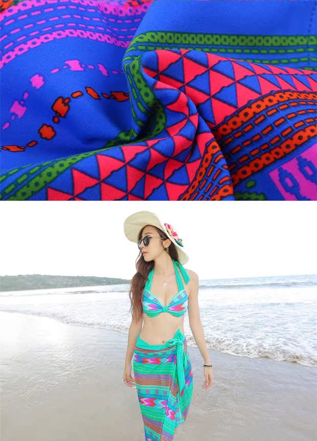 Cặp đôi áo tắm hàn quốc nữ mới khăn choàng bikini bộ ngực lớn bằng thép tấm đã mỏng tụ tập áo tắm mùa xuân nóng bỏng bảo thủ - Vài đồ bơi đồ đôi đi biển nam nữ