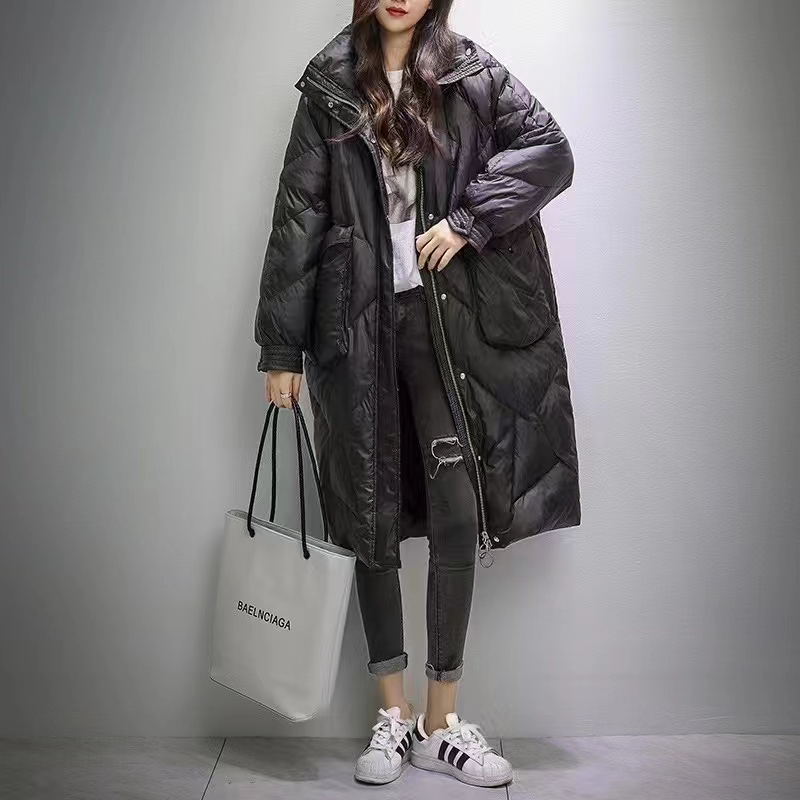 Off-Season Clearance Sale: Mid-Length Black Slim-Fit down Jacket for Petite Sizes, Thickened Coat