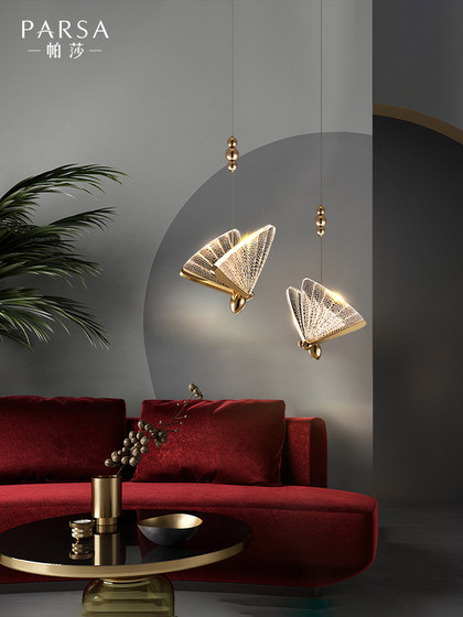 Lighting Fixtures, Light Luxury Nordic Dining Room Lamps, Creative and Unique Butterfly Staircase Bar Counter Bedroom Bedside Small Pendant Lights