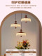 Italian-Style Mid-Century Glacier Water Drop Chandelier Duplex Loft Staircase Light Apartment Vintage Peach Wood Villa Suspended Chandelier