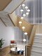 Staircase Chandelier Modern Minimalist Duplex Villa Open Space Light Luxury Creative Jellyfish Loft Living Room Rotating Long Chandelier