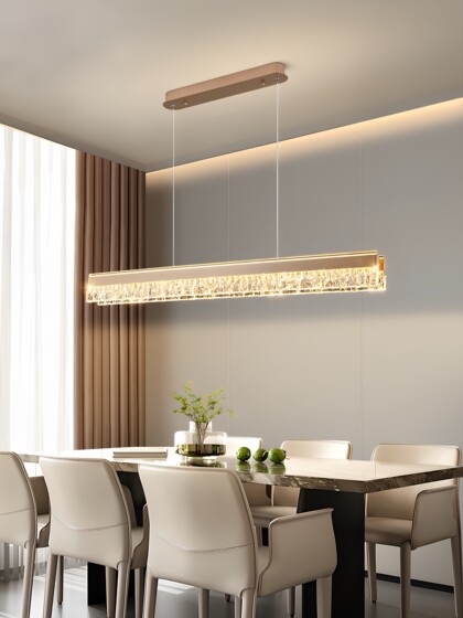 Restaurant Chandelier Modern Simple Creative Stylish Scandinavian Led Long Dining Table Bar Dining Room Accessible Luxury Lamp