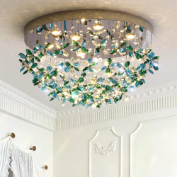 French-Style Living Room Main Light, Bedroom Ceiling Light, High-End Hall Crystal Light, Warm and Romantic Flower Girl's Room Light