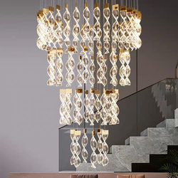 Double Staircase Light, Long Pendant Light, Loft Apartment, Light Luxury Villa, High Ceiling Living Room Dining Room Light, Modern Staircase Pendant Light
