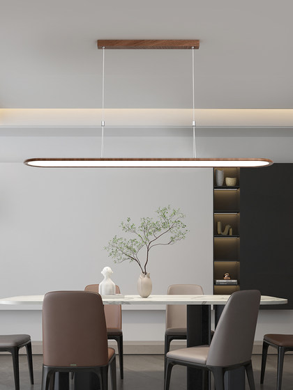 New Model Black Walnut Ceiling Light for Living Room, New Chinese Style, Simple and Elegant, Solid Wood, Vintage Style for the Whole House, Bedroom Light