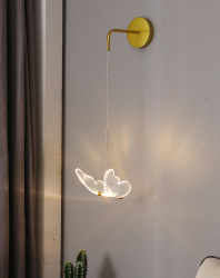 Wall Lamp, Bedroom Lamp, Simple Modern Creative Bar Counter, Trendy Warm Butterfly Lamp, Background Wall, Light Luxury Bedside Small Pendant Lamp