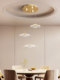 Duplex Living Room Lamp, New Chinese Style Lotus Leaf Simple Loft Light Luxury Smart Apartment Personalized Villa Staircase Chandelier