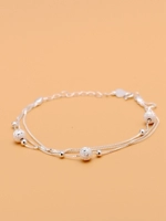 Vòng tay bạc 999 sterling nữ thời trang Nhật Bản và Hàn Quốc Vòng đeo tay hoang dã 990 chuyển nhượng vòng đeo tay mờ - Vòng đeo tay Cuff vòng tay chỉ đỏ