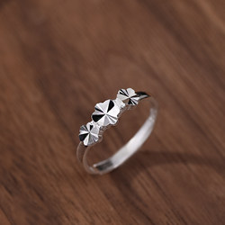 Old Craftsman 999 Sterling Silver 작은 신선한 꽃 반지