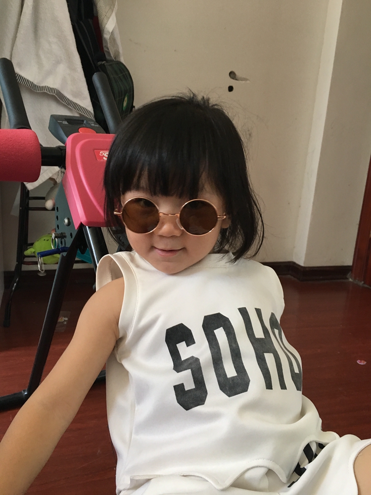 Kính râm tròn retro hộp nhỏ kính râm trẻ em nữ thủy tinh cổ điển 2017 kính nam và nữ Hoàng tử gương kính cận thị kính nam đẹp