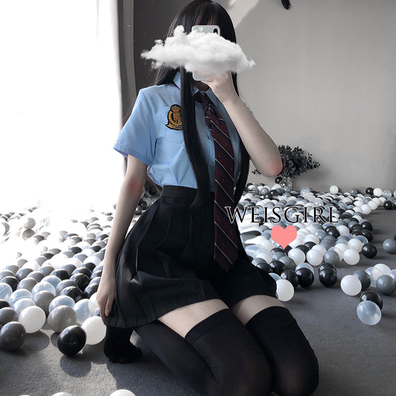 weisgirl pure school uniform uniform temptation sexy suit college style badge school uniform cos sailor suit