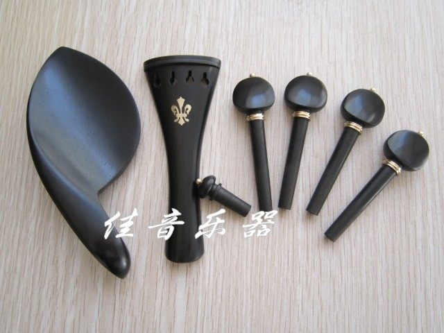 Струнодержатель для скрипки 乌木镶铜花小提琴配件小提琴拉弦板 弦轴 腮托 尾盯/套小提琴配件