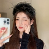 Демисезонный аксессуар для волос, ободок, страус