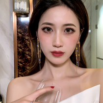 925 silver pin face thin design tassel earrings 2020 New Tide Korean temperament Net red long earrings female