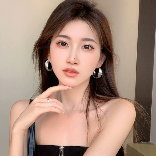 Металлический ретро обруч, серьги, изысканный стиль