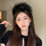 Демисезонный аксессуар для волос, ободок, страус