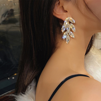 Luxury high grade European and American fashion crystal earrings female 2020 New Tide temperament Net red long earrings exaggerated ear ornaments