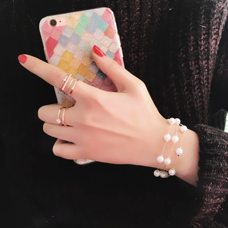 Nhật bản và Hàn Quốc phiên bản của xu hướng của thời trang cá tính hipster đơn giản pha lê flower bracelet vài bracelet bracelet phụ kiện sinh viên nữ