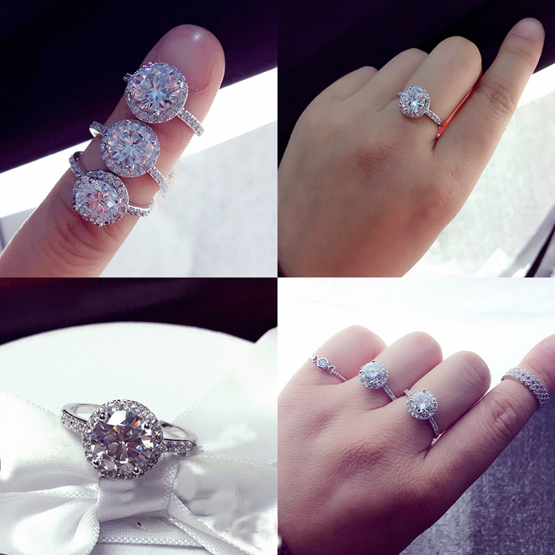 Lấp lánh vòng zircon vi khảm pha lê vòng Hàn Quốc Hàn Quốc phiên bản của Châu Âu và Mỹ trang sức thủy triều người doanh nhẫn vòng vòng