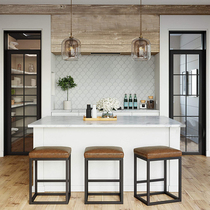 Home Bar Chair Dining Room Modern Minima High Footstool Nordic Light Lavish Bar Chair Cafe Shop Casual Chair Iron