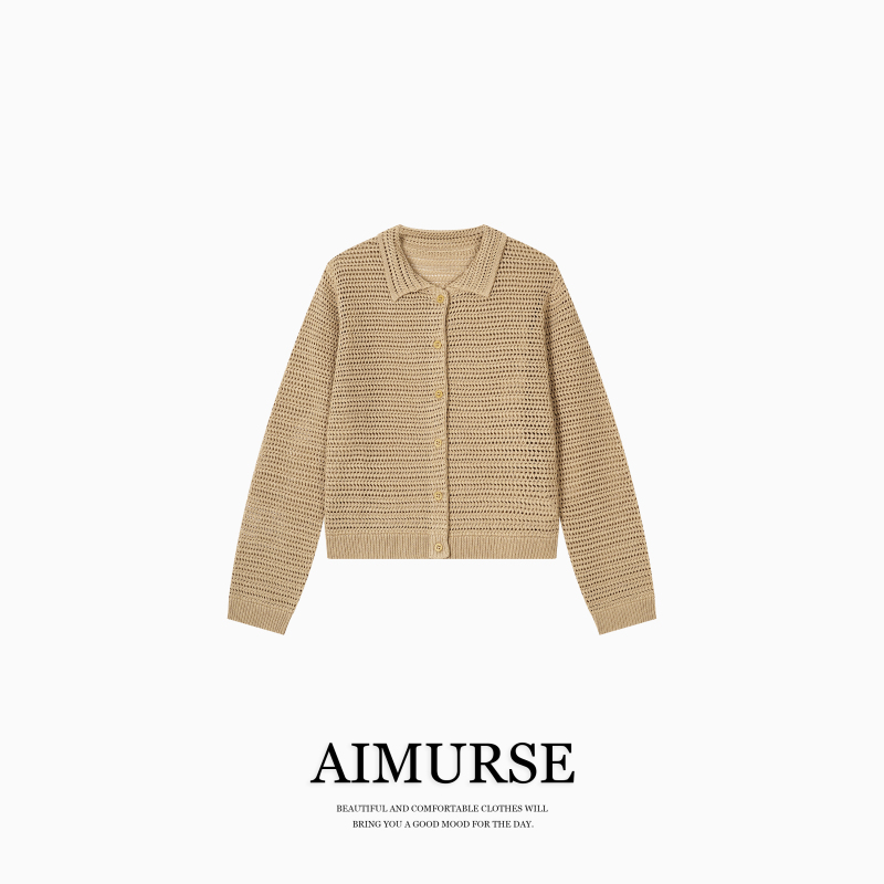 Aimurse Niche Hollow Mesh Fashionable Comfortable Sheep Wool Versatile Sweater Cardigan Am30718 Aimurse Niche Hollow Mesh Fashionable Comfortable Sheep Wool Versatile Sweater Cardigan Am30718