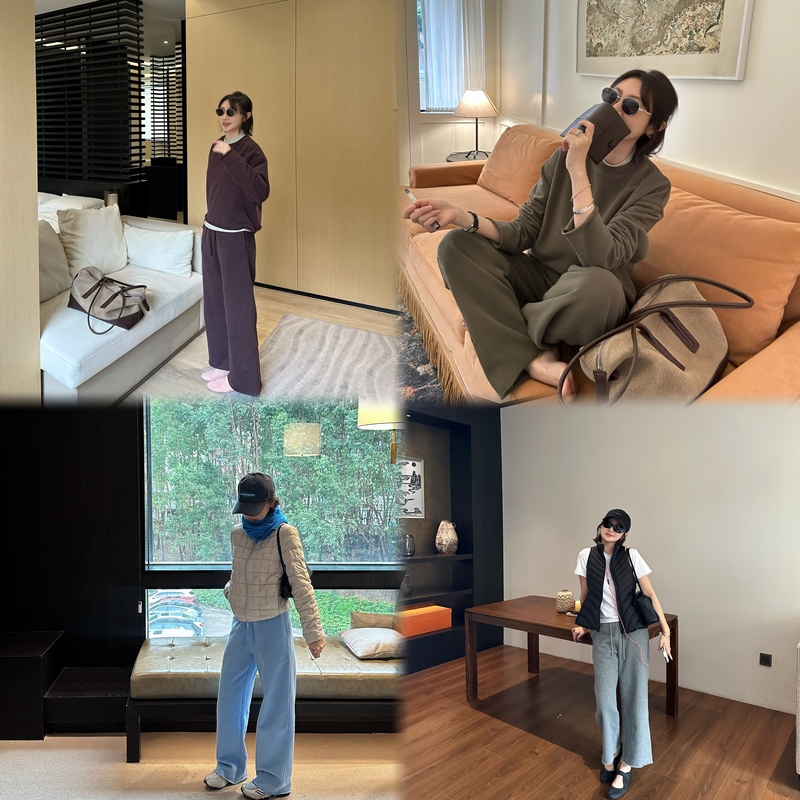 Aimurse【Vine School Style Series】Autumn and Winter Minimalist Solid Color Sporty Comfortable Versatile Set Am71076 Aimurse【Vine School Style Series】Autumn and Winter Minimalist Solid Color Sporty Comfortable Versatile Set Am71076