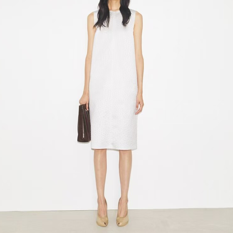 European and American Fashion Casual Simple Sleeveless Dress for Women White Mid-Length Elegant Commuter Dress Summer New Style European and American Fashion Casual Simple Sleeveless Dress for Women White Mid-Length Elegant Commuter Dress Summer New Style