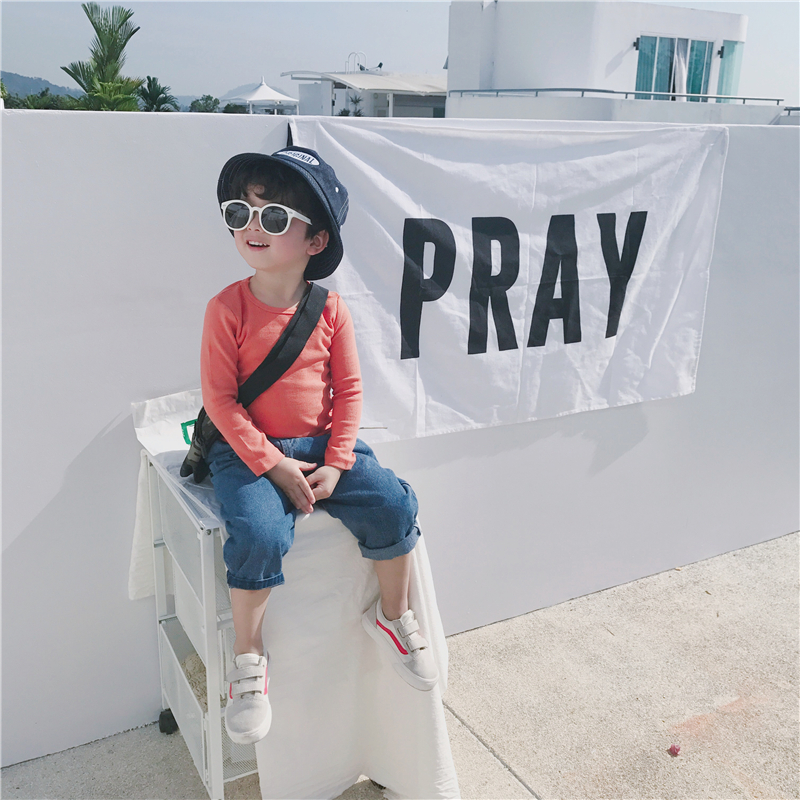Mùa thu 2018 phong cách mới chàng trai và cô gái Hàn Quốc quần denim bé trai quần cà rốt trẻ em cotton rộng thoi trang tre em