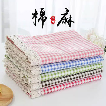 Ins tablecloth fabric pastoral plaid fresh desk cloth rectangular household coffee table dining table cloth dustproof cover cloth Ins tablecloth fabric pastoral plaid fresh desk cloth rectangular household coffee table dining table cloth dustproof cover cloth