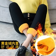 Cộng với quần legging nhung dày nữ mặc màu đen size lớn nữ hoang dã phiên bản Hàn Quốc của quần mẹ cạp cao ấm chân