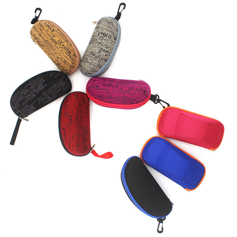 Pressure-resistant oversized glasses case Men's and women's fashion sunglasses eye box Korean small fresh zipper sunglasses box multi-color