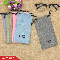 Glasses accessories glasses bag myopia eyes sun glasses reading glasses storage bag mobile phone bag vintage linen cloth