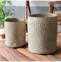 Pastoral series storage tube white seaweed woven tube flower basket flower arrangement flower tube storage basket hipster