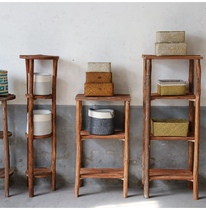 Pastoral solid wood bookshelf goods storage rack solid wood furniture table chair stool home decoration