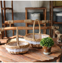 Pastoral Willow flower basket waterproof lining fruit basket storage basket flower flower arrangement basket hipster