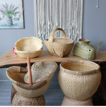 Homestay farmhouse decoration ornaments bamboo woven storage basket willow woven bucket grain storage basket shooting props