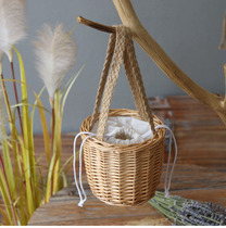 Pastoral Willow Hand bag storage basket gift basket hanging basket portable flower basket dried flower arrangement decoration