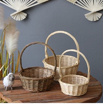 Willow primary color portable flower basket small basket willow flower basket flower basket ornaments