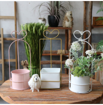 Hipster green plant pot fleshy planting flowerpot wrought iron flower Ware home decoration small iron bucket