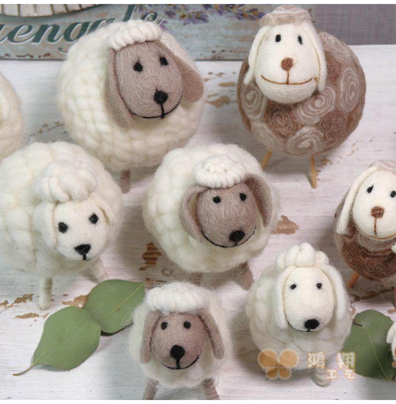 Small Freshen Decoration Small Sheep Swing Piece Home Shop Window Decoration Small Sheep Plush Suede Toy Gift Desktop Swing