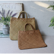 Pastoral decorative sea grass woven flower basket retro hand woven Hand bag flower arrangement sundries storage bag gift basket